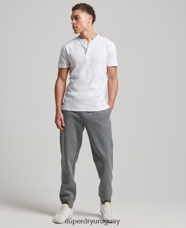 uy Superdry hombres joggers con logo bordado gris DT2N8Z6483 ropa