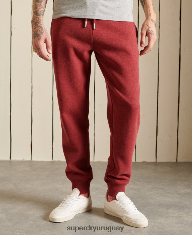 uy Superdry hombres joggers con logo bordado rojo DT2N8Z6482 ropa