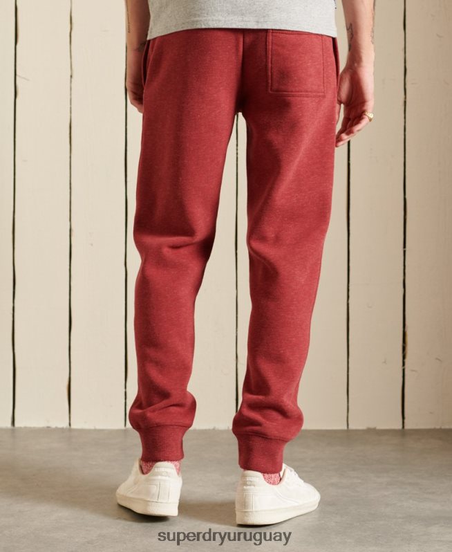 uy Superdry hombres joggers con logo bordado rojo DT2N8Z6482 ropa