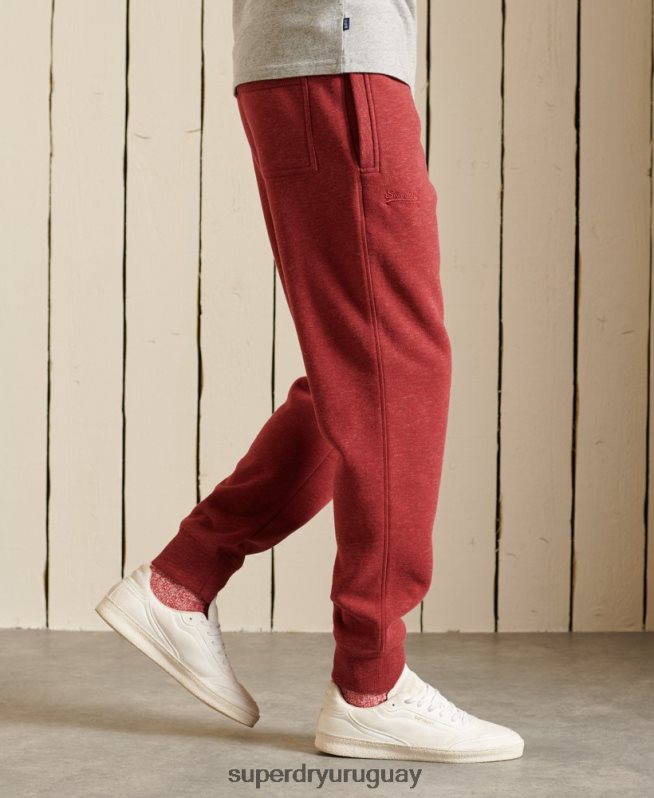 uy Superdry hombres joggers con logo bordado rojo DT2N8Z6482 ropa