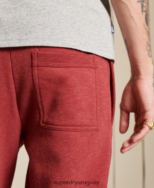 uy Superdry hombres joggers con logo bordado rojo DT2N8Z6482 ropa