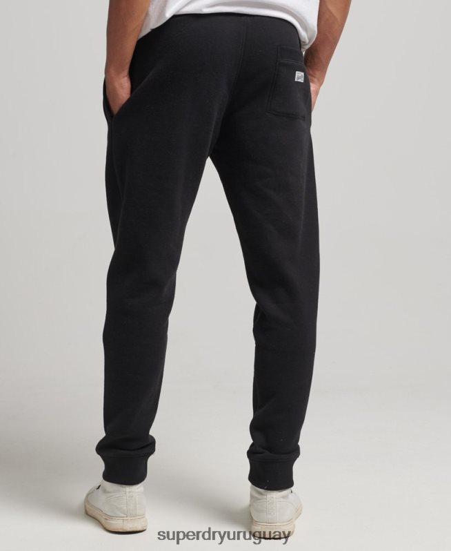 uy Superdry hombres joggers con logo vintage negro DT2N8Z6425 ropa