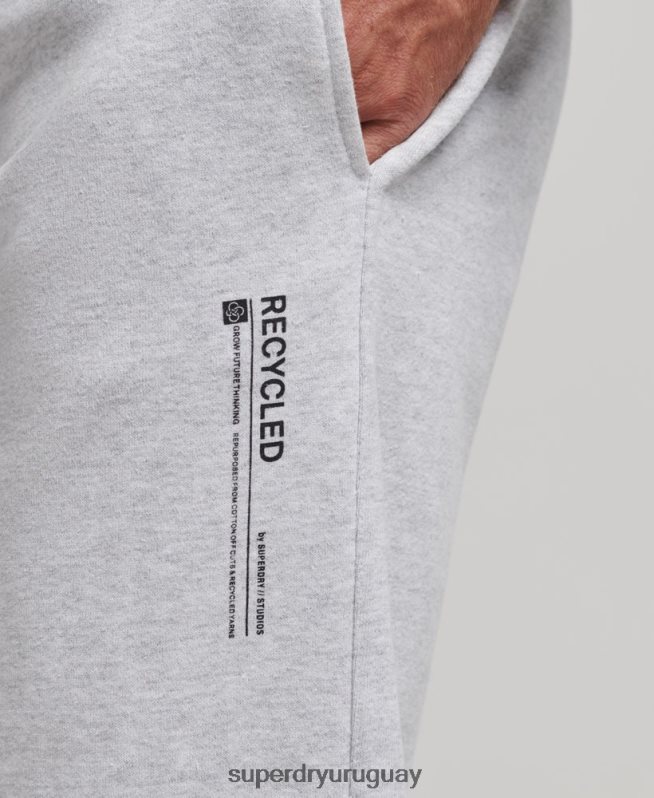 uy Superdry hombres joggers con micro laterales reciclados gris claro DT2N8Z6397 ropa