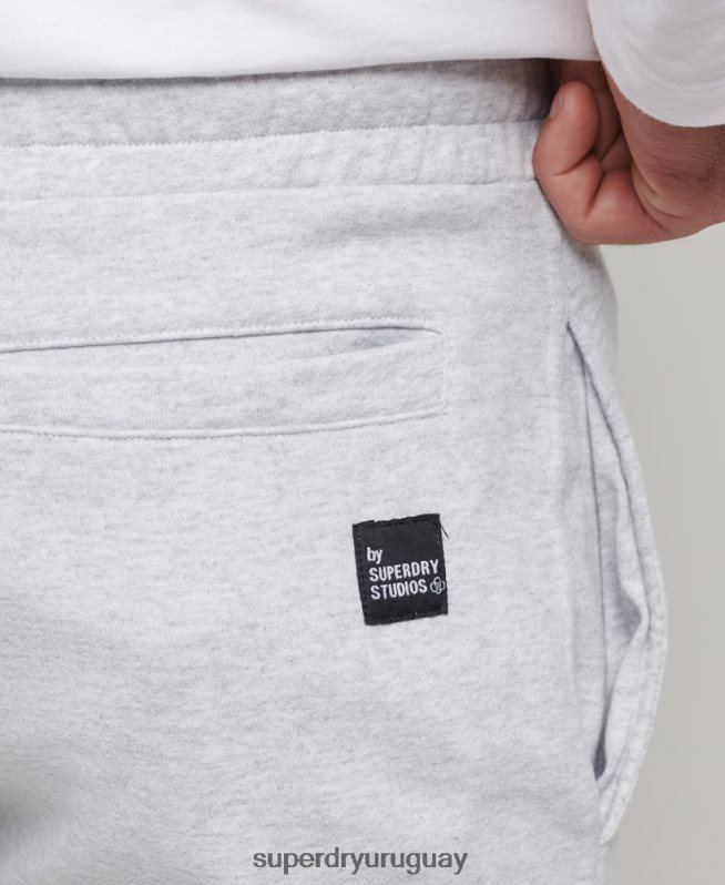 uy Superdry hombres joggers con micro laterales reciclados gris claro DT2N8Z6397 ropa