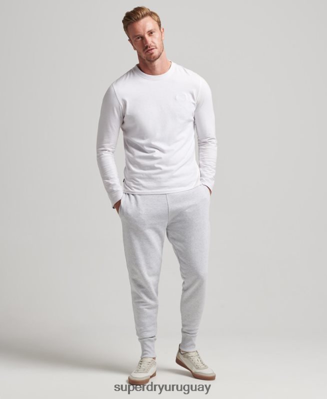 uy Superdry hombres joggers con micro laterales reciclados gris claro DT2N8Z6397 ropa