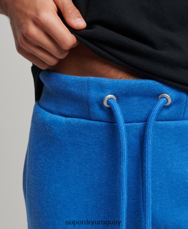 uy Superdry hombres joggers de algodón orgánico con logo vintage bordado azul DT2N8Z6371 ropa