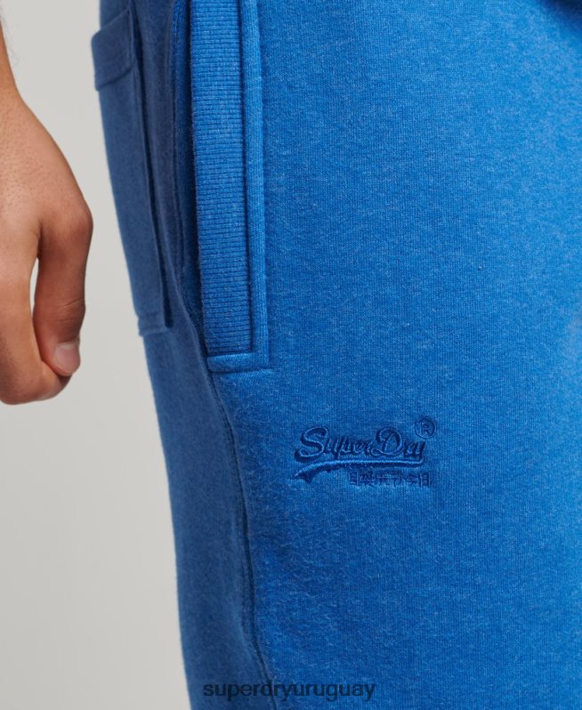 uy Superdry hombres joggers de algodón orgánico con logo vintage bordado azul DT2N8Z6371 ropa