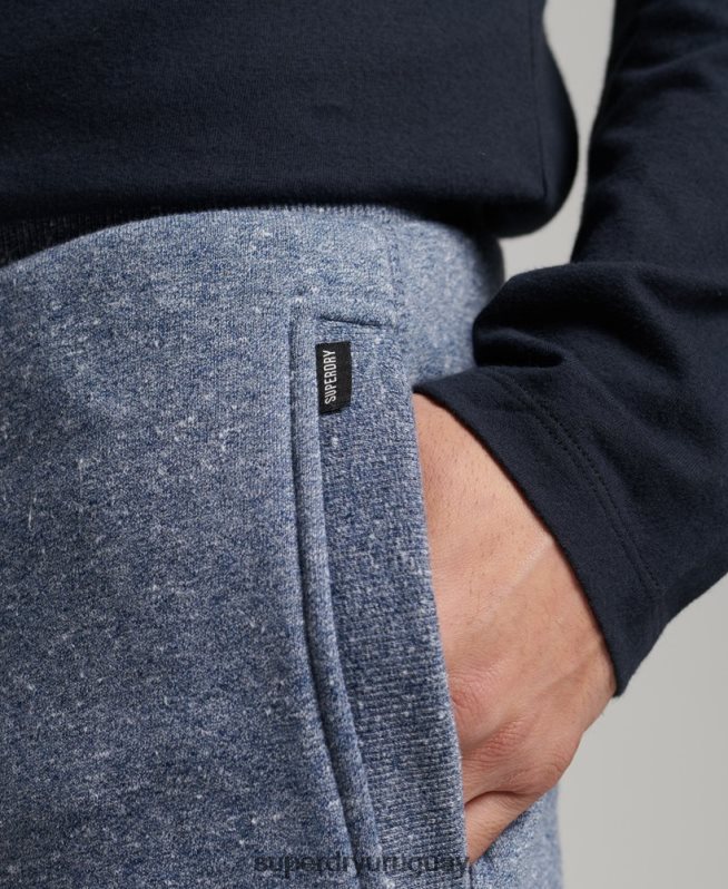 uy Superdry hombres joggers de algodón orgánico con logo vintage bordado azul DT2N8Z6380 ropa