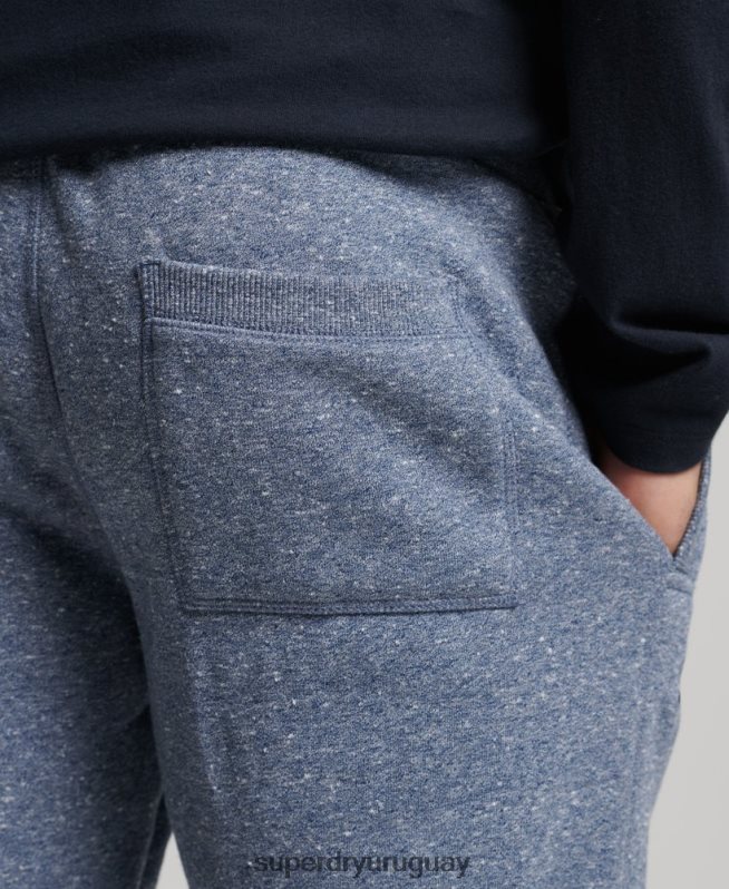 uy Superdry hombres joggers de algodón orgánico con logo vintage bordado azul DT2N8Z6380 ropa