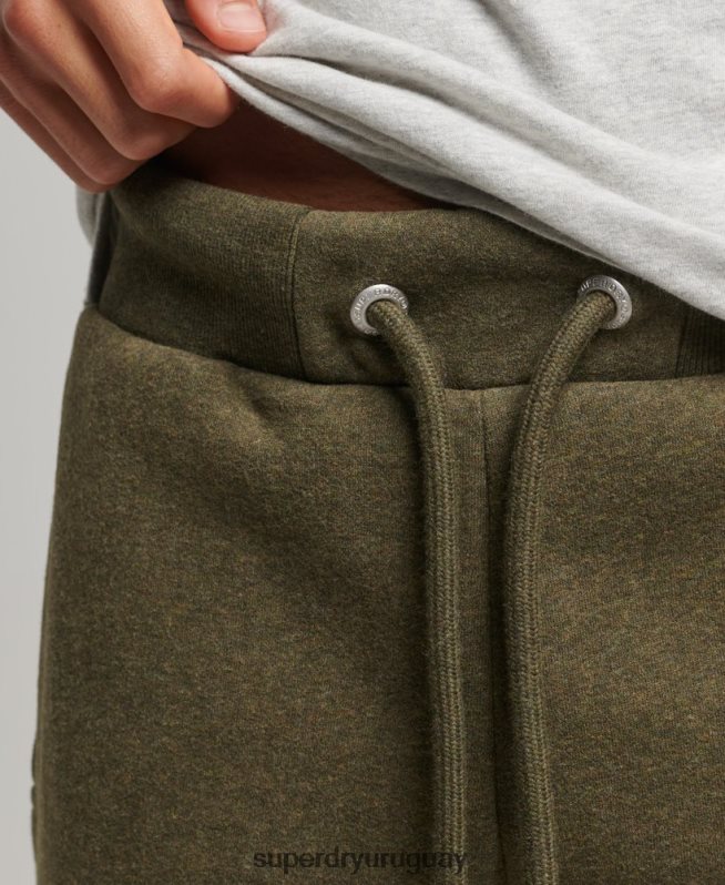 uy Superdry hombres joggers de algodón orgánico con logo vintage bordado caqui DT2N8Z6372 ropa