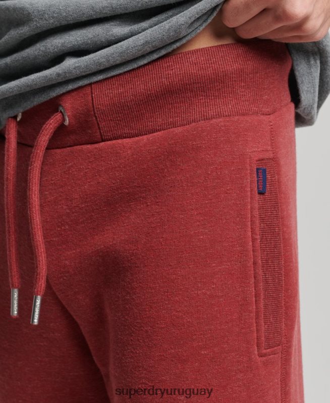 uy Superdry hombres joggers de algodón orgánico con logo vintage bordado rojo DT2N8Z6387 ropa