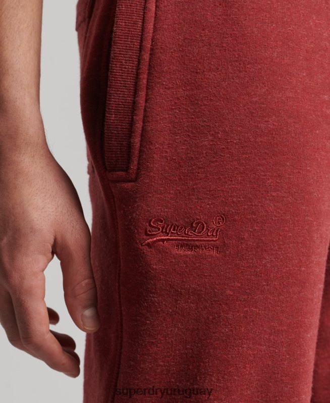 uy Superdry hombres joggers de algodón orgánico con logo vintage bordado rojo DT2N8Z6387 ropa