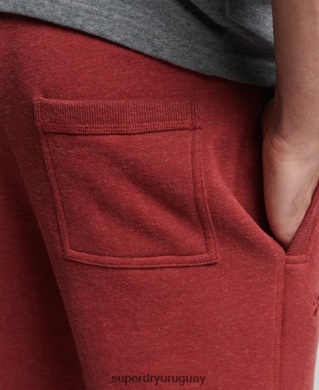 uy Superdry hombres joggers de algodón orgánico con logo vintage bordado rojo DT2N8Z6387 ropa
