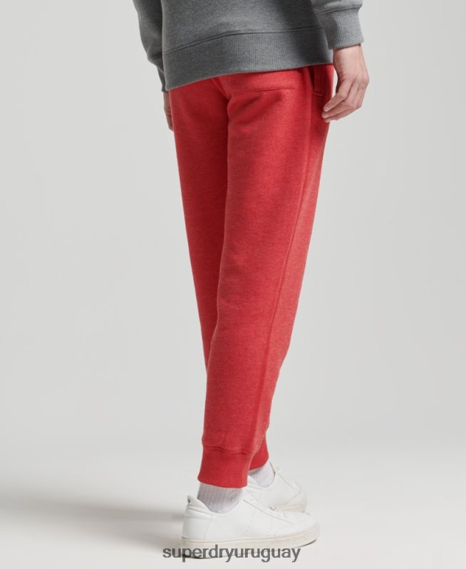 uy Superdry hombres joggers de algodón orgánico con logo vintage bordado rojo DT2N8Z6388 ropa