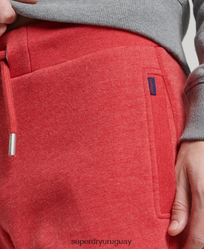 uy Superdry hombres joggers de algodón orgánico con logo vintage bordado rojo DT2N8Z6388 ropa