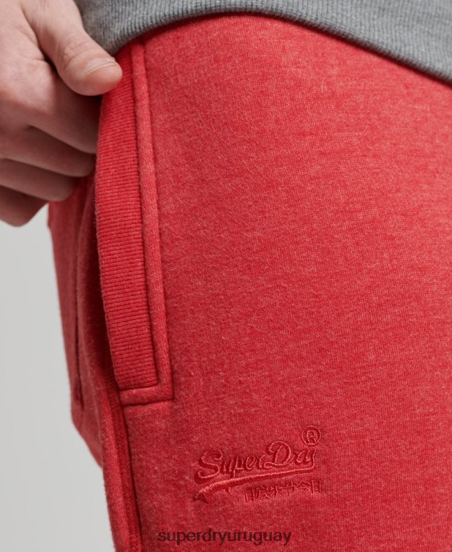 uy Superdry hombres joggers de algodón orgánico con logo vintage bordado rojo DT2N8Z6388 ropa