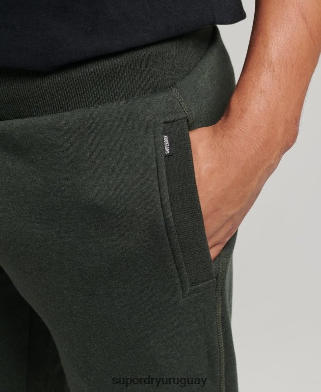 uy Superdry hombres joggers de algodón orgánico con logo vintage bordado verde DT2N8Z6437 ropa