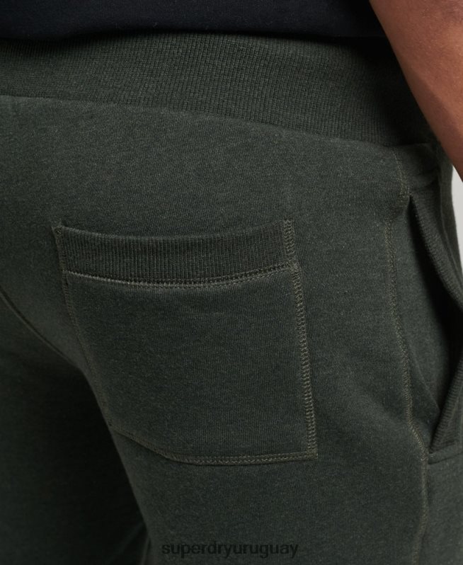 uy Superdry hombres joggers de algodón orgánico con logo vintage bordado verde DT2N8Z6437 ropa