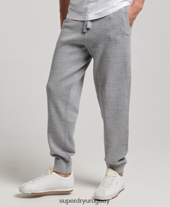 uy Superdry hombres joggers de algodón orgánico studios essential gris DT2N8Z6408 ropa