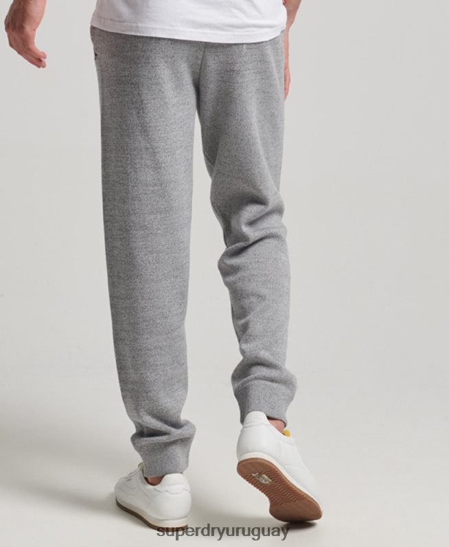 uy Superdry hombres joggers de algodón orgánico studios essential gris DT2N8Z6408 ropa