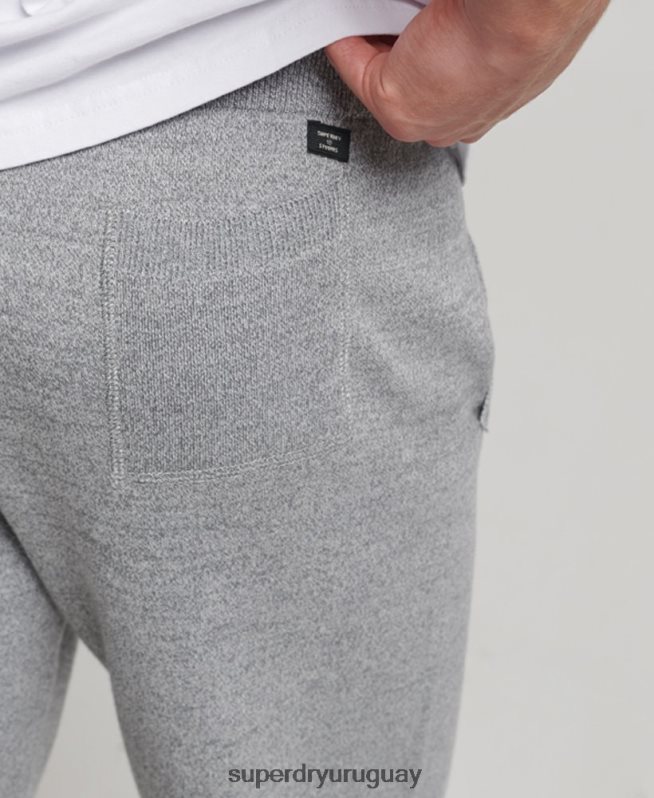 uy Superdry hombres joggers de algodón orgánico studios essential gris DT2N8Z6408 ropa