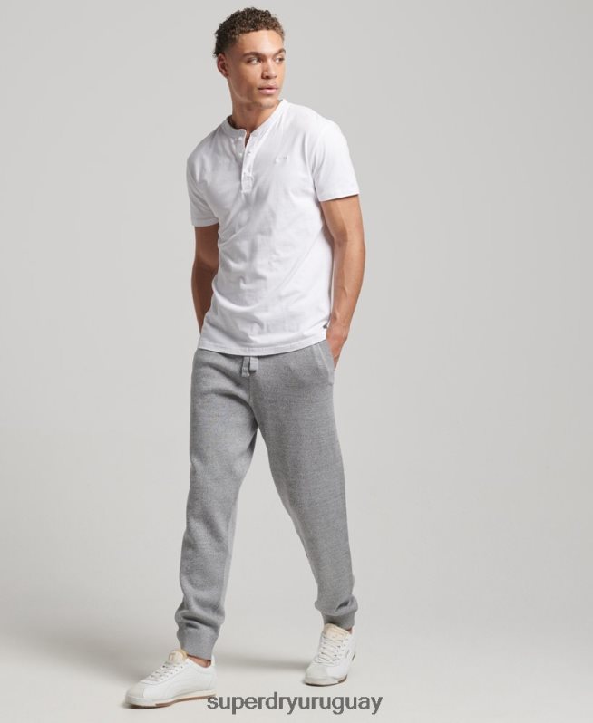 uy Superdry hombres joggers de algodón orgánico studios essential gris DT2N8Z6408 ropa