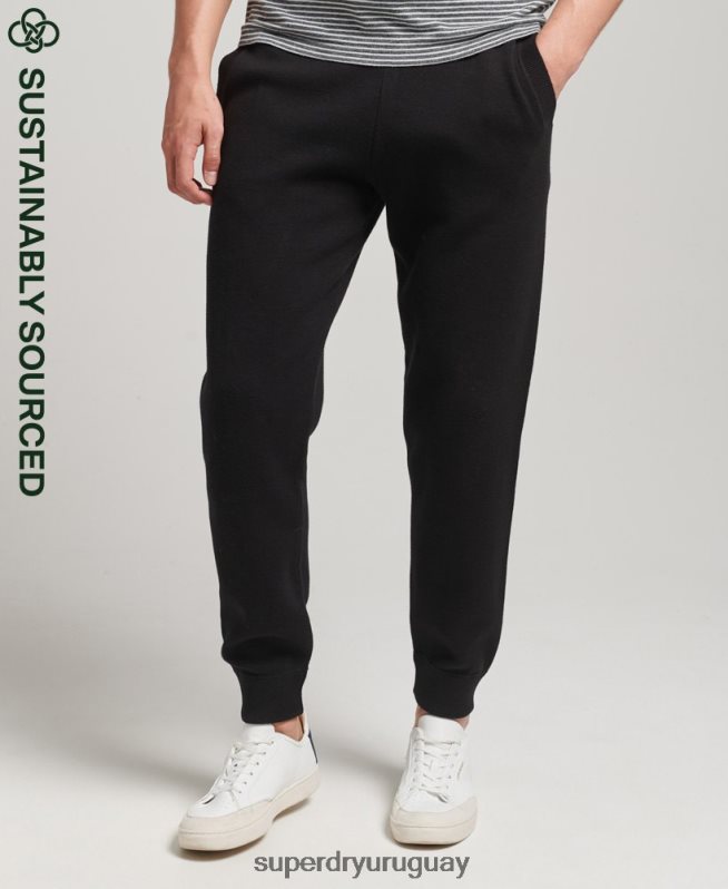 uy Superdry hombres joggers de algodón orgánico studios essential negro DT2N8Z6480 ropa