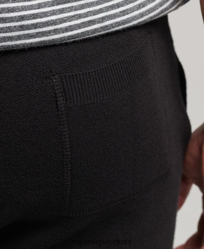 uy Superdry hombres joggers de algodón orgánico studios essential negro DT2N8Z6480 ropa