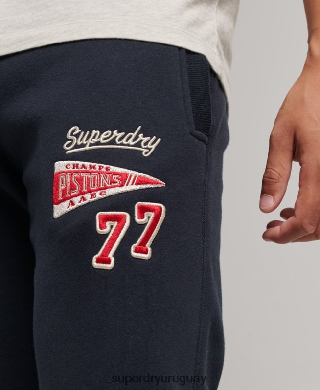 uy Superdry hombres joggers de corte slim con logo universitario Armada DT2N8Z6496 ropa