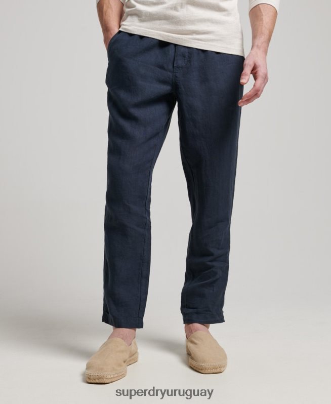 uy Superdry hombres joggers de lino sobreteñido Armada DT2N8Z100 ropa