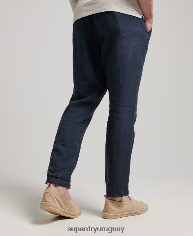 uy Superdry hombres joggers de lino sobreteñido Armada DT2N8Z100 ropa