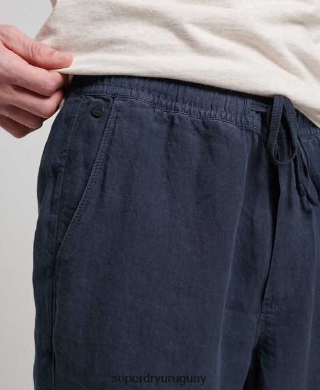 uy Superdry hombres joggers de lino sobreteñido Armada DT2N8Z100 ropa