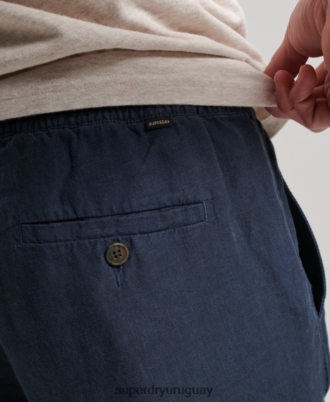 uy Superdry hombres joggers de lino sobreteñido Armada DT2N8Z100 ropa