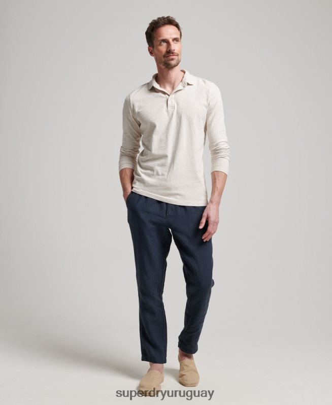 uy Superdry hombres joggers de lino sobreteñido Armada DT2N8Z100 ropa