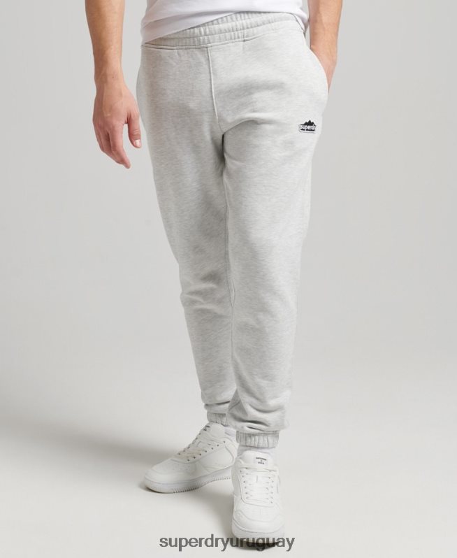 uy Superdry hombres joggers de terreno vintage de los años 90 gris claro DT2N8Z6373 ropa