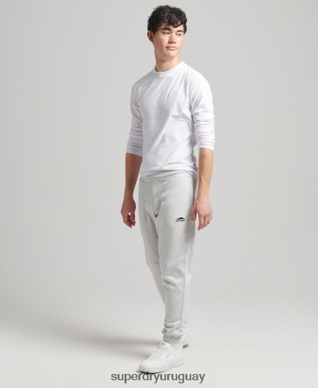 uy Superdry hombres joggers de terreno vintage de los años 90 gris claro DT2N8Z6373 ropa
