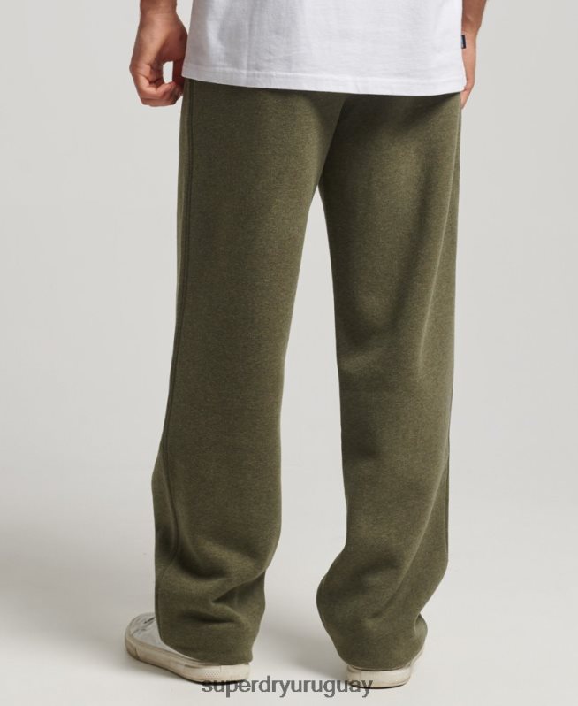 uy Superdry hombres joggers rectos de algodón orgánico con logo vintage verde DT2N8Z80 ropa