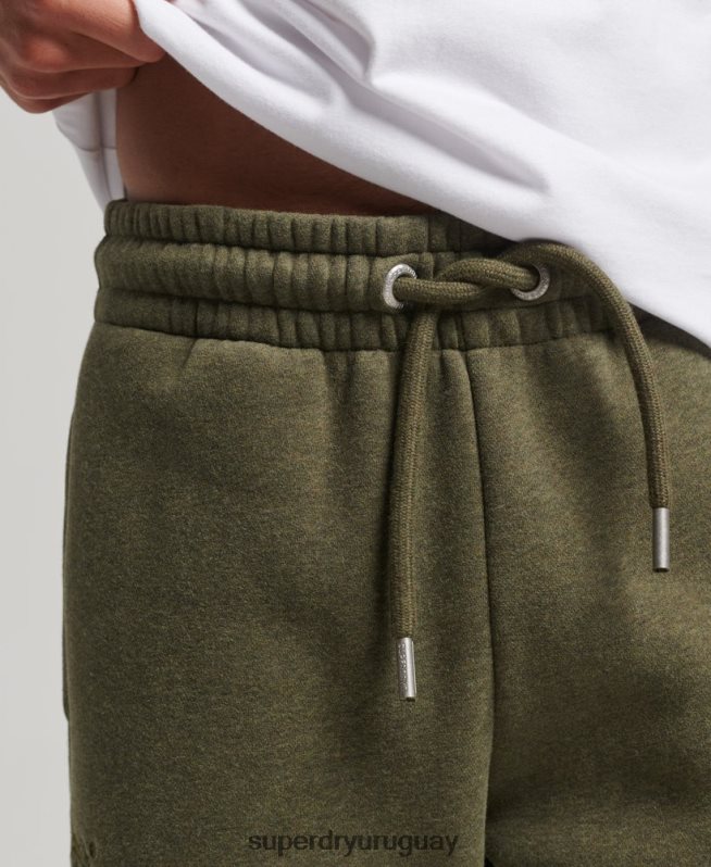 uy Superdry hombres joggers rectos de algodón orgánico con logo vintage verde DT2N8Z80 ropa