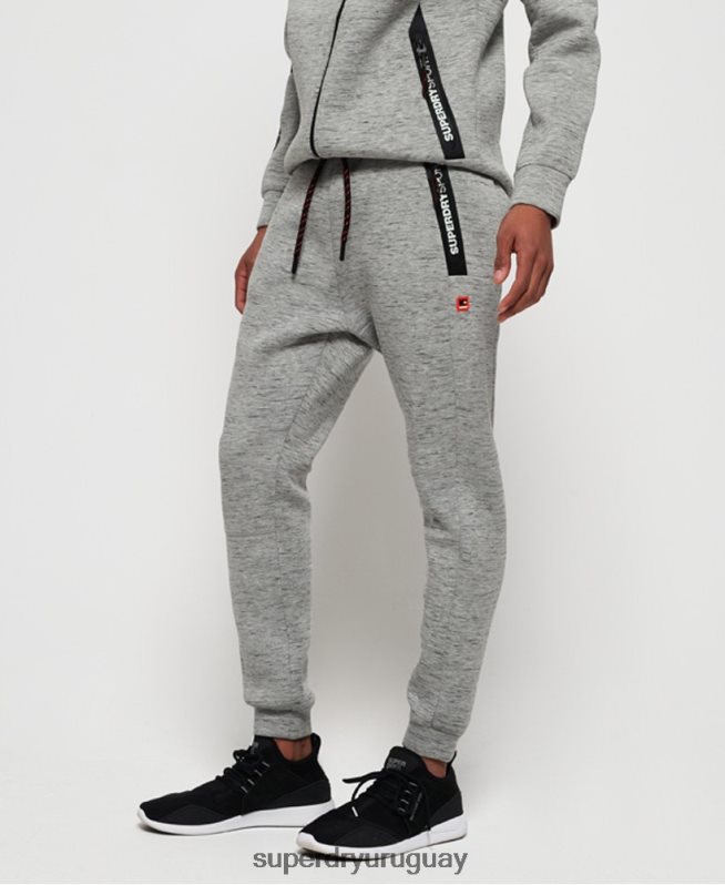 uy Superdry hombres joggers slim gym tech stretch gris DT2N8Z1442 ropa
