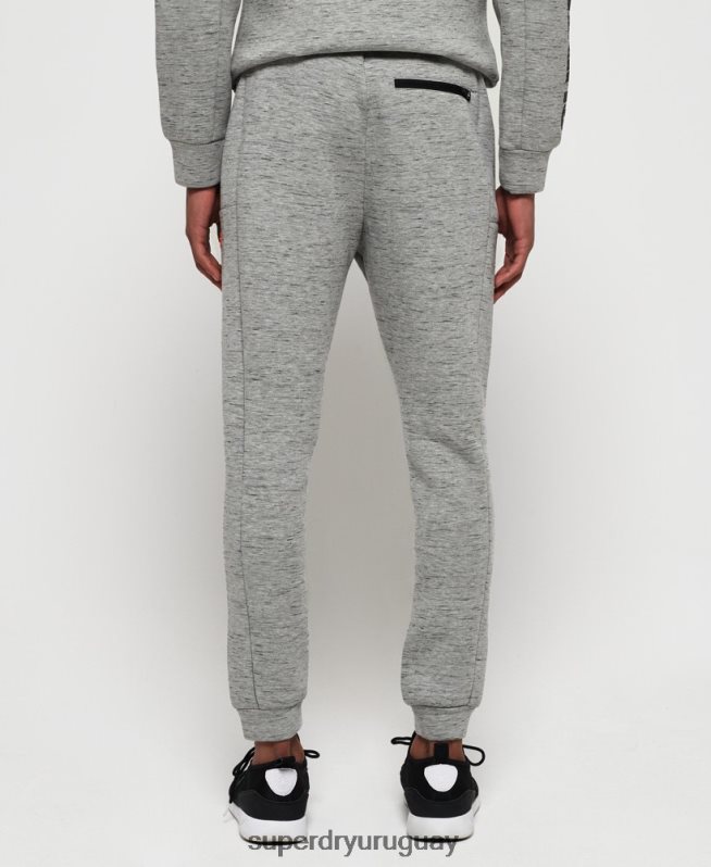 uy Superdry hombres joggers slim gym tech stretch gris DT2N8Z1442 ropa