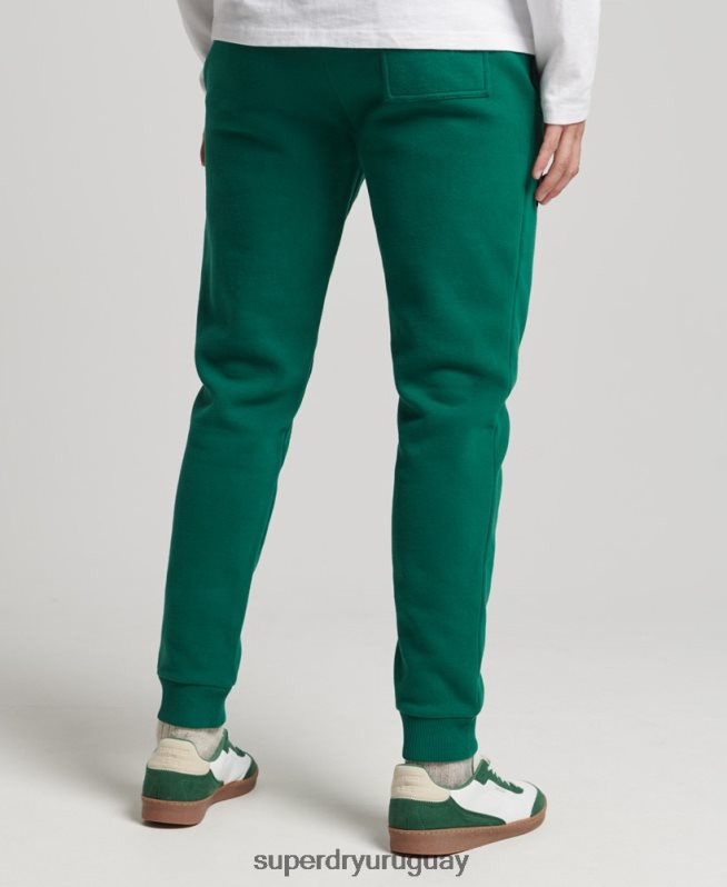 uy Superdry hombres joggers universitarios con logo vintage verde DT2N8Z6385 ropa