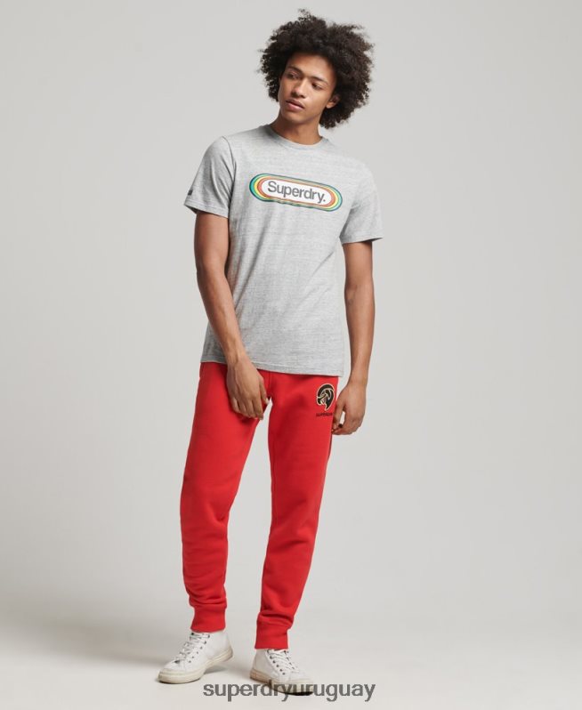 uy Superdry hombres joggers universitarios vintage rojo DT2N8Z6469 ropa