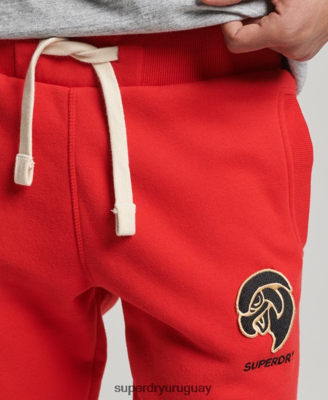 uy Superdry hombres joggers universitarios vintage rojo DT2N8Z6469 ropa