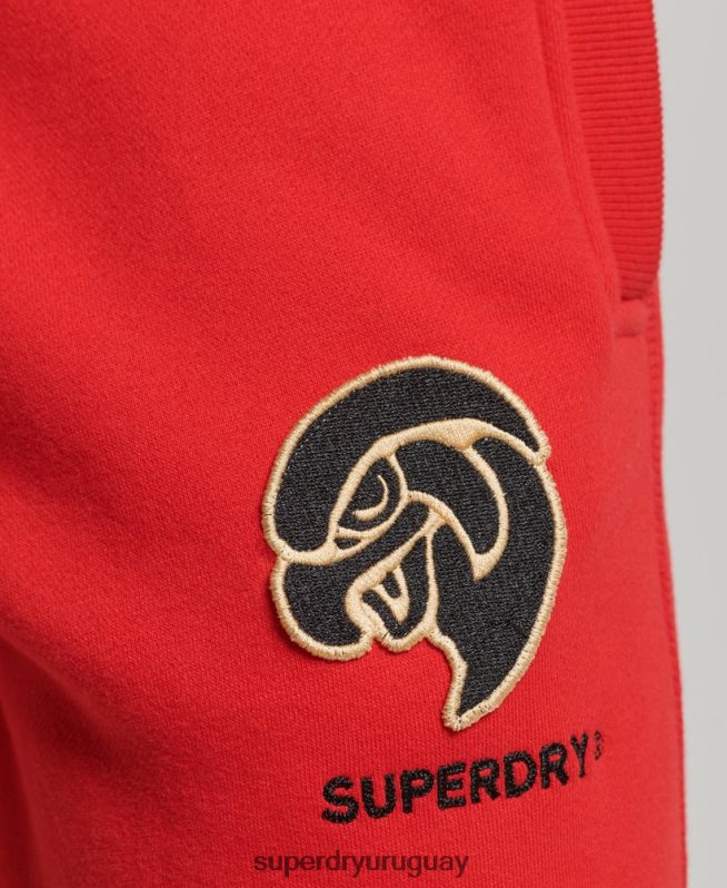 uy Superdry hombres joggers universitarios vintage rojo DT2N8Z6469 ropa