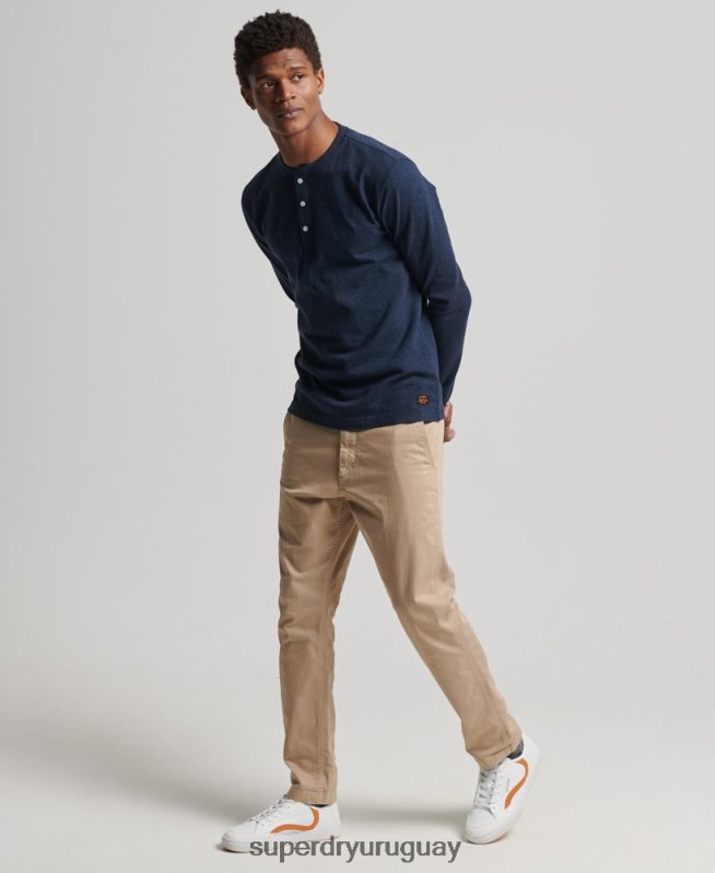 uy Superdry hombres pantalones chinos slim oficiales beige DT2N8Z6474 ropa