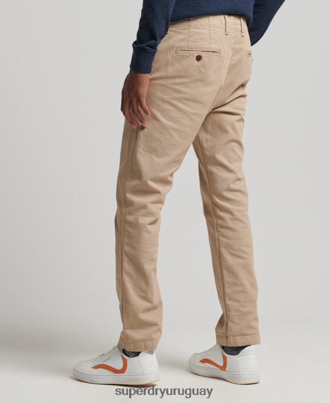 uy Superdry hombres pantalones chinos slim oficiales beige DT2N8Z6474 ropa