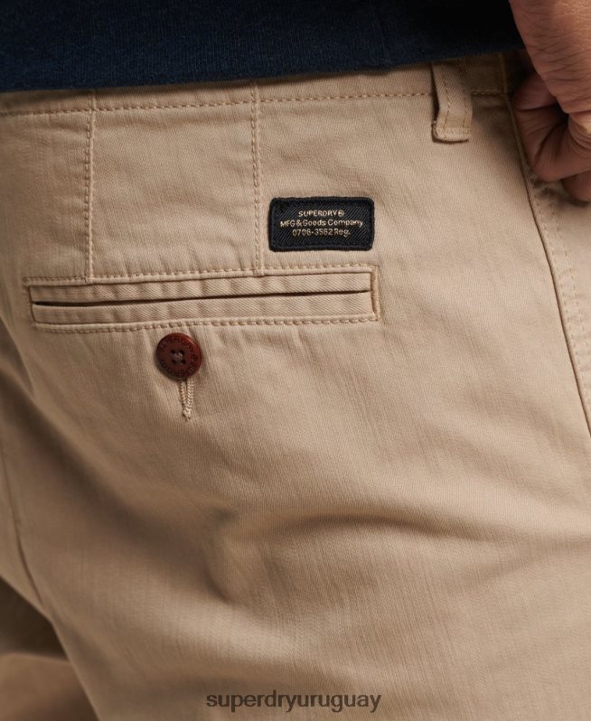 uy Superdry hombres pantalones chinos slim oficiales beige DT2N8Z6474 ropa