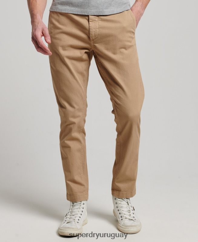 uy Superdry hombres pantalones chinos slim oficiales beige DT2N8Z91 ropa
