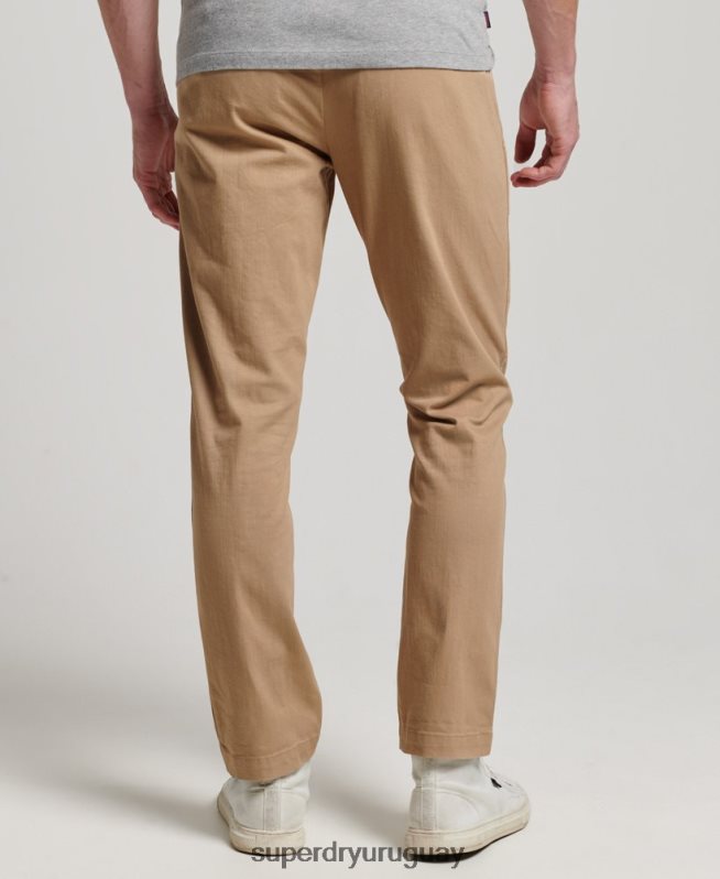 uy Superdry hombres pantalones chinos slim oficiales beige DT2N8Z91 ropa