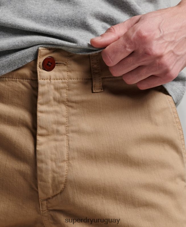 uy Superdry hombres pantalones chinos slim oficiales beige DT2N8Z91 ropa
